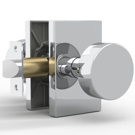 Mega Handles - Laura Privacy I Door Knob for Hallway, Closet and Bathroom I Reversible Heavy Duty Design I Fits All Standard Door Sizes I Screws Included - Polished Chrome (1 Pack)