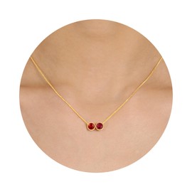 Sistble January Birthday Gifts for Women, Garnet Necklaces for Women July January Birthstone Necklace Ruby Stone Birthday Gifts for Daughter Gold Jewelry