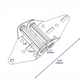 Garage Door Hinges #2 with Galvanized Finish, Heavy Duty 14 Gauge Steel, Replacement for Residential/Light Commercial Doors (2 Packs)