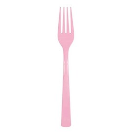 Lovely Pink Solid Plastic Forks (18ct) - Durable & Elegant Party Cutlery - Perfect For Parties, Picnics & Every Occasion