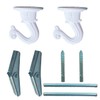 2 Pack White Swag Ceiling Hooks and Hardware Set for