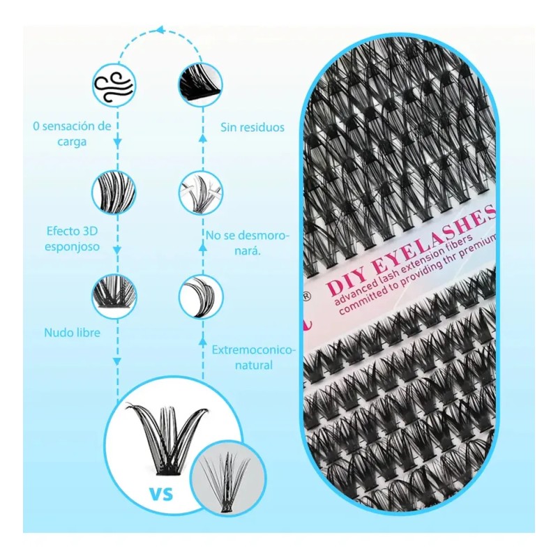 Kit de Extensiones de Pestañas con Efecto Natural para Principiantes,