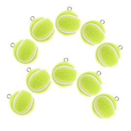 Sewroro Unique Sports Charms 10pcs Mini Tennis Pendants Diy Jewelry Crafting Charms Tennis Ball Charms for Necklace Bracelet