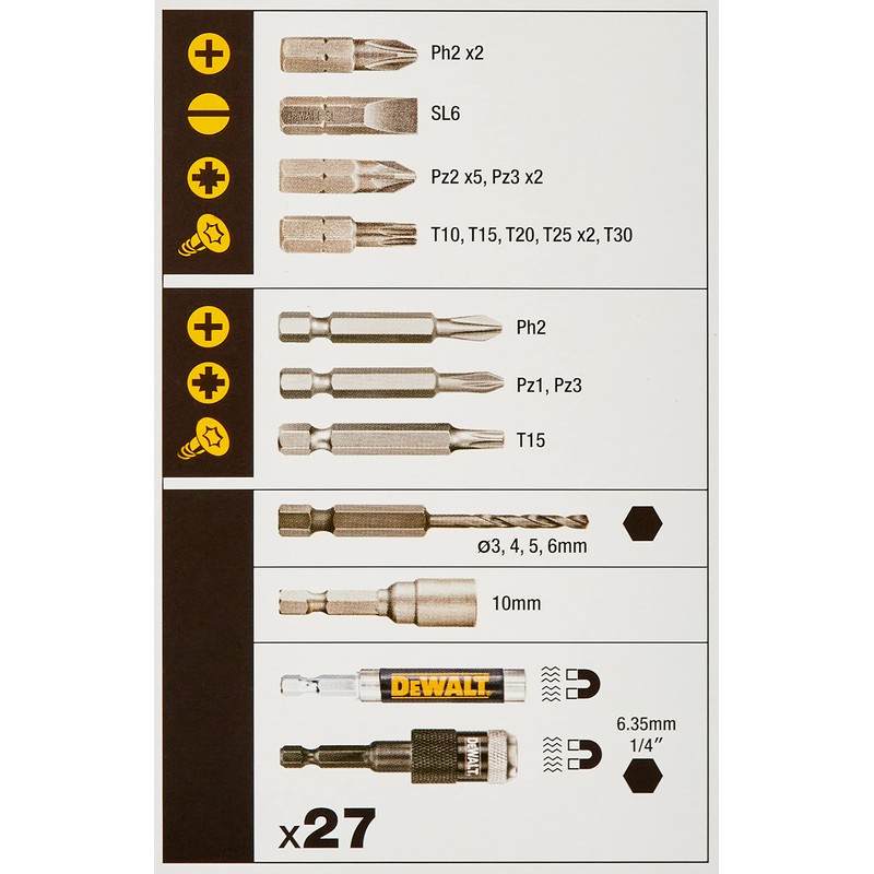 DeWalt DT71700-QZ Drill Drive Set Plus Rapid Load, Yellow