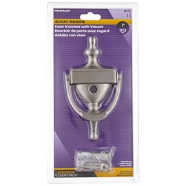 Hardware Essentials Satin Nickel Door Knocker with Viewer 7in