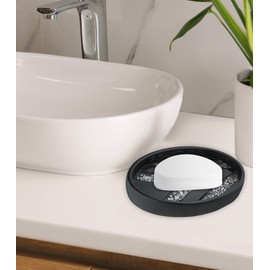 Jabón Popular de la colección Bath Sinatra, Plato para jabón, Negro, Plato para el jabón, 1, 1