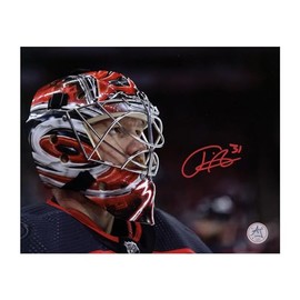 Frederik Andersen Signed Carolina Hockey Mask Close-Up 8x10 Photo