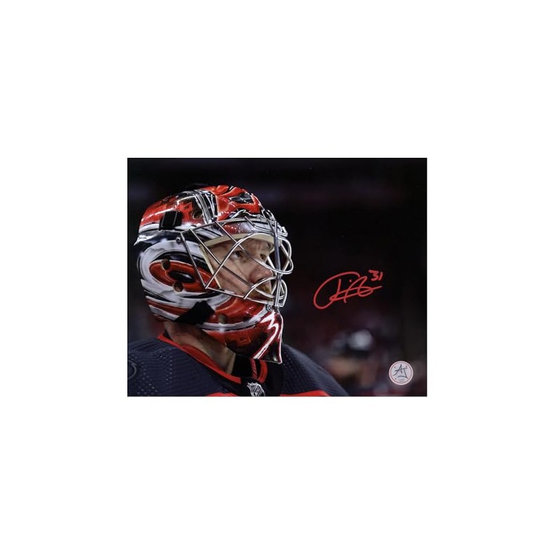 Frederik Andersen Signed Carolina Hockey Mask Close-Up 8x10 Photo
