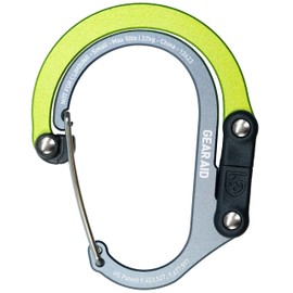 GEAR AID HEROCLIP Carabiner Clip and Hook (Small) for Purse, Stroller, and Backpack, Nav Green, 1 Pack