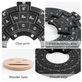 Circle of Fifths Wheel Guitar Accessories with Melody Chord Chart Music Theory Book, Progression Wheel for Musical Learning (Black)