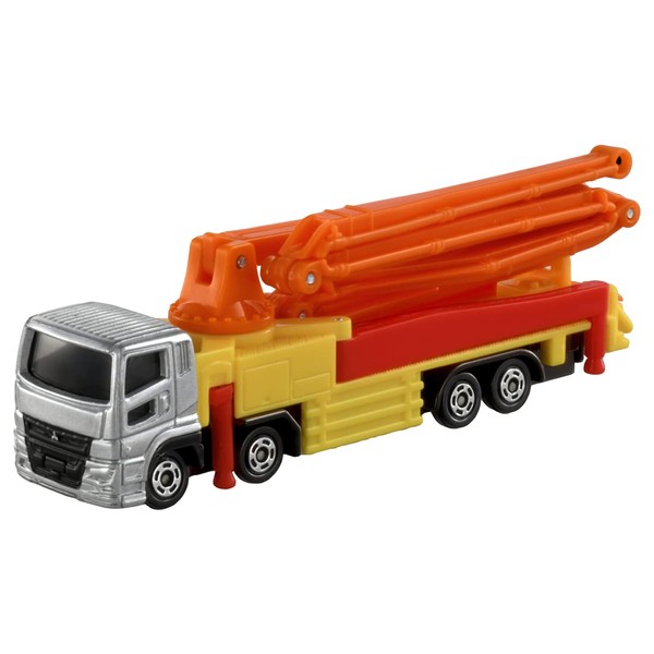 Takara Tomy Tomica Long Type Tomica No. 127 Mitsubishi Fuso Super Grate Concrete Pump Car, Mini Car, Toy, Ages 3 and Up, Boxed, Pass Toy Safety Standards, ST Mark Certified, TOMICA TAKARA TOMY