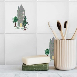 'Honeysuckle Tower Covered in Flowers' 108mm Square Ceramic Tile (TD00026950)