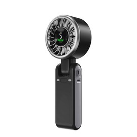 Hjikazoliu Mini Portable Fans with LED Display - 5-Speed Handheld Turbo Fan, 3600mAh Battery Operated, 13H Cooling, 3-in-1 Portable Desk/Hanging/Folding Hand Fans for Travel, Office, Outdoor, Indoor