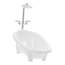 Abaodam Dollhouse Mini Bathtub 6.30X6.10X3.74 Inch Plastic Miniature Bathtub Bathroom Furniture Accessories Mini House Decor Toy Bathroom Accessories