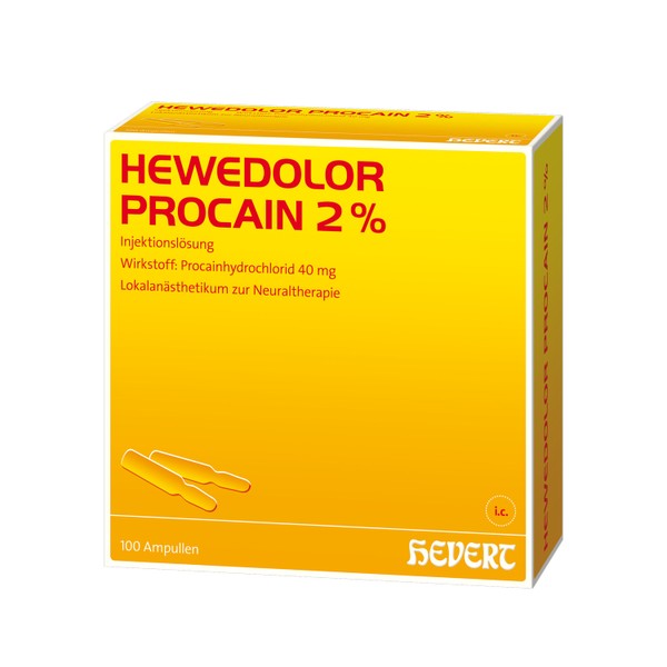 Hewedolor Procain 2% Lokalanästhetikum zur Neuraltherapie, 100 pcs. Ampoules