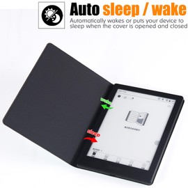 BOZHUORUI Case for Boox Go 6 | with Auto Sleep/Wake | Magnetic Adsorption | Thin & Light | Book Folio Style | Vegan PU Leather Smart Cover fit 6" Boox Go 6 e-Reader (Black)