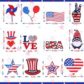 60pcs Independence Day Iron on Patches 4th of July Patriotic Embroidered Sew Applique Repair Patch American Flag DIY Crafts for Clothing Jacket Jeans Pants Dress Backpack Hat Decorations Gift