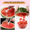 Watermelon Fork Slicer Cutter, Stainless Steel 2-in-1, Portable Watermelon Fork