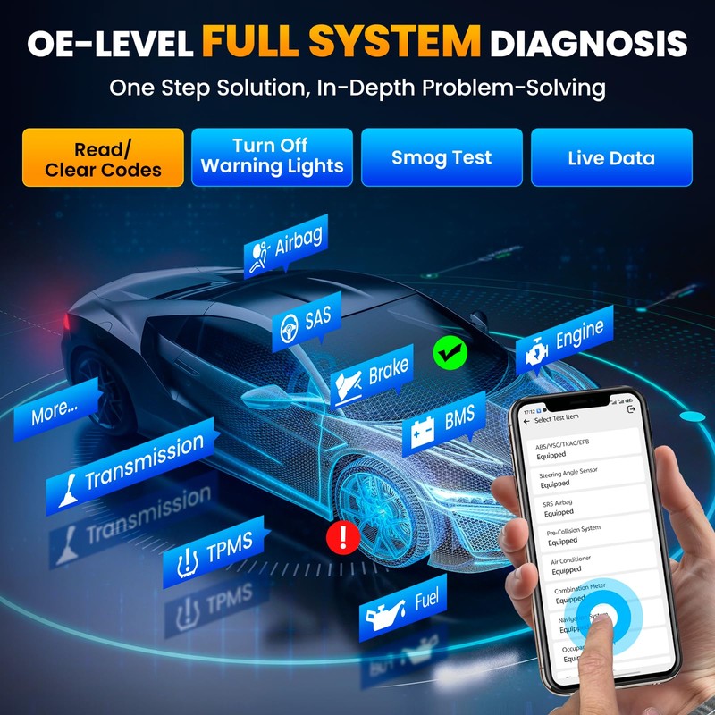 KINGBOLEN Soloscan OBD2 Scanner Bluetooth for Land Rover/for Jaguar,Full System