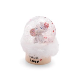 NICI 61498 Shaking Ball Love Elephant Light Grey 6.5 cm Grey Snow Globe, Mica Ball, Great Gift Idea