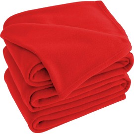 Adore Home Luxury Soft and Warm Sofa Bed Polar Fleece Throw Travel Car Blanket 120x150cm (Red)
