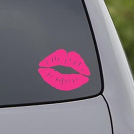 Kiss Mark Skull Lip Sticker Decal Funny Sticker for Car Truck Window Bumper Pink