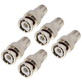 Boobrie F-Type to BNC Coax Adapter BNC Male to F Female Coaxial Cable Connector BNC Plug to F Jack Adapter RG6 Coax Connector for CCTV Camera Satellite Scanner RG6/RG59/RG58/SDI/HD SDI (5 Pack)