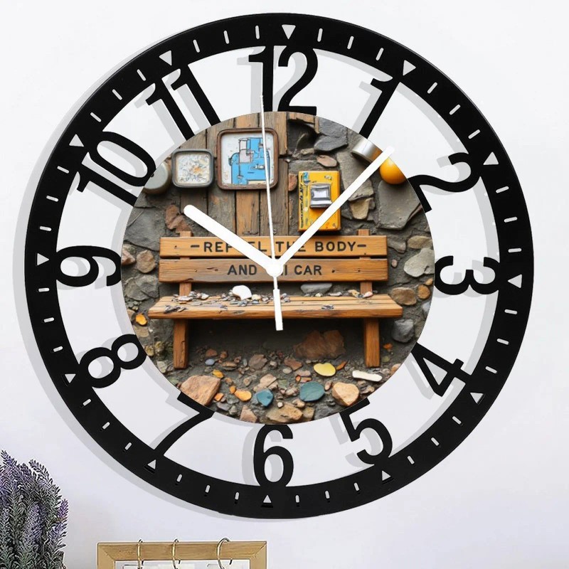 25cm Industrial Loft-Style Iron Wall Clock with Visible Weld Seam