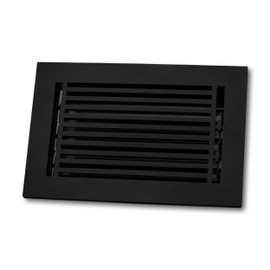 Madelyn Carter 2 x 12 Cast Aluminum Linear Bar Vent Cover with Damper - Black (Overall: 3.75 x 13.5) | Floor Register - Wall Register