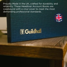 Exacompta - Ref 51/10Z - Guildhall - Account Book, 298 x 305mm, 10 Cash Column, 80 Pages of 95gsm Ledger Quality Paper, Hardback Blue Vinyl Cover, Traditionally Sewn