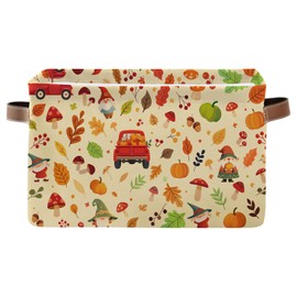 REETOOK Fall Gift Basket for Women, Large Maple Leaf Cart Fall Basket, Farm Harvest Storage Organizer with Handles for Clothes Toy Book for Birthday Christmas Thanksgiving Day 14.9 x 11 x 9.4 inch