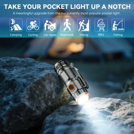X.Store EDC Flashlight, Led Rechargeable Mini Pocket Light with Clip, High Lumens Ultra Bright Compact Flashlights with Magnetic for Camping Hiking Outdoor Emergency Use Waterproof