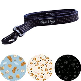 Happi Doggi® The Ultimate Everyday Dog Lead, Metal Double Locking Carabiner Lead & Reflective Stitching For Extra Safety, Walking/Training Leash, Padded Handle, 5ft/1.5m (Animal Print)