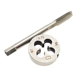 M7x0.75 Tap and Die RH Set Right Hand Tool M7x0.75 Metric Thread Tap Round Die, M7 x 0.75 Thread Tap RH Milling M7 x 0.75 Die Straight Fluted Machine Cutting Tool