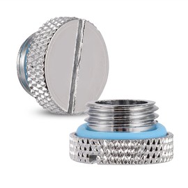 Water Cooling Plug Fitting, 5Pcs/Pack Brass G1/4 Thread Screw-In Water Stopper Plug for Computer PC Water Cooling System