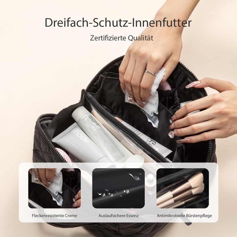 LOVEVOOK Women's Cosmetic Bag, black, L