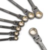 WORKPRO 8PCS Flex-Head Ratcheting Combination Wrench SAE Set 5/16"-3/4" 72-Teeth