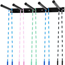 Shimeyao Wall Mounted Jump Rope Rack Multi Purpose Gym Rack Organizer Fitness Equipment Storage Holder for Resistance Bands, Jump Ropes, Straps, Foam Rollers, Hardware Included