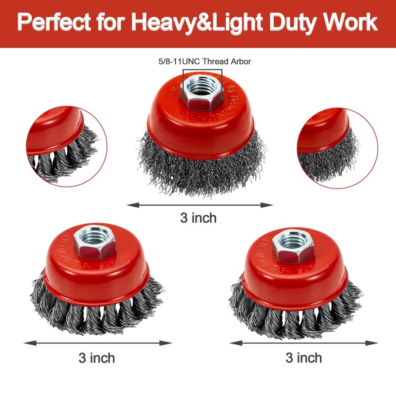 AUPREX 4 1/2" Angle Grinder Wire Wheel Set - 4