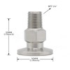 QMINOX SS304 KF16 NPT Male Adaptor thread 1/4" NW16 KF