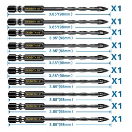 10 Pcs 1/8" Masonry Concrete Drill Bit Set for Tile Brick Glass Plastic Wood, Cross Tungsten Carbide Tip, Hex Shank, Work with Ceramic Porcelain Tile Wall Mirror Paver, 1/8 Inch Drill Bits,3mm