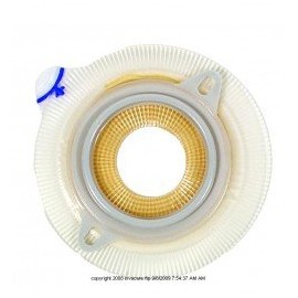 Assura Convex Extra-Extended Wear Skin Barrier Flange with Belt Tabs-Pre-Cut 1" (25 mm) Color Code Red - Box of 5