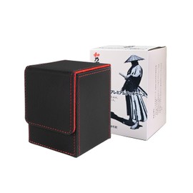 WANOICHI Deck Case for Trading Cards with Magnetic Closure, Heavy Duty PU Leather, Holds 100 Cards, Black/Red, Compatible with Various Trading Cards (Pekka, One Piece Card, Yu-Gi-Oh, MTG) (Red)