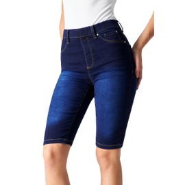 CityComfort Knee Jeggings Women's Stretch Skinny Capri Jeans Women's Stretch Denim Leggings, darkblue