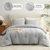 CozyLux Light Grey Comforter Set King Size, 3 Pieces Solid