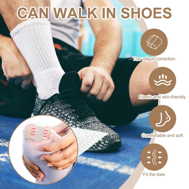 Rbleote Pack of 4 Toe Separators, Reusable Hallux Valgus Correction,