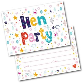 doodlecards Hen Party Invitations Postcards Wedding Pack of 20 Invites and Envelopes. Printed in UK, Premium Quality & 100% Recyclable.