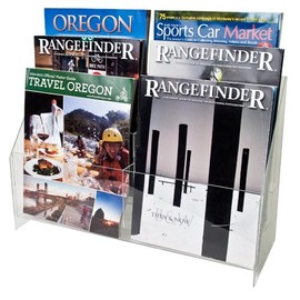 Clear-Ad - Acrylic Magazine Organizer 8.5x11 - Plastic Flyer Holder - Brochure Display Stand - Literature Holders 8.5 x 11 - Pamphlet Rack - MPF-8511-6 (Pack of 1)