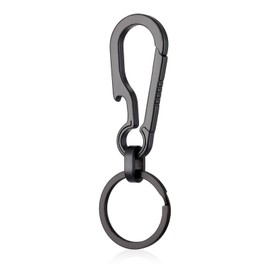 Ouligay Titanium Carabiner Keychain Key Carabiner Clip Heavy Duty Belt Clips Key Holder with Bottle Opener for Camping Hiking(Black)