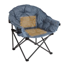 MacSports Heated Cushion Folding Lounge Patio Club Camping, Picnic, Outdoor Activities | Battery NOT Included Chair, Teal